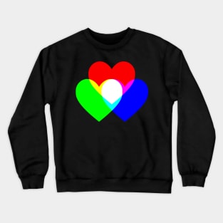 Light Hearts Red Green Blue Crewneck Sweatshirt